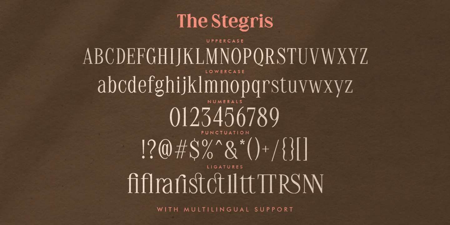 Beispiel einer The Stegris Black-Schriftart